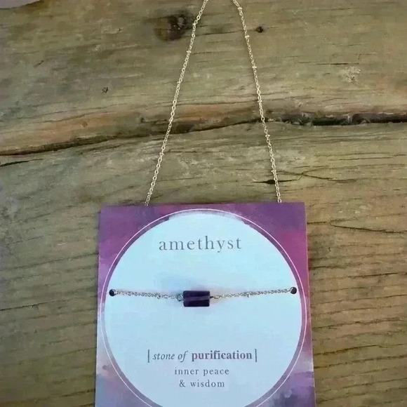 Amethyst Natural Stone Necklace 💜 - Picture 6 of 7